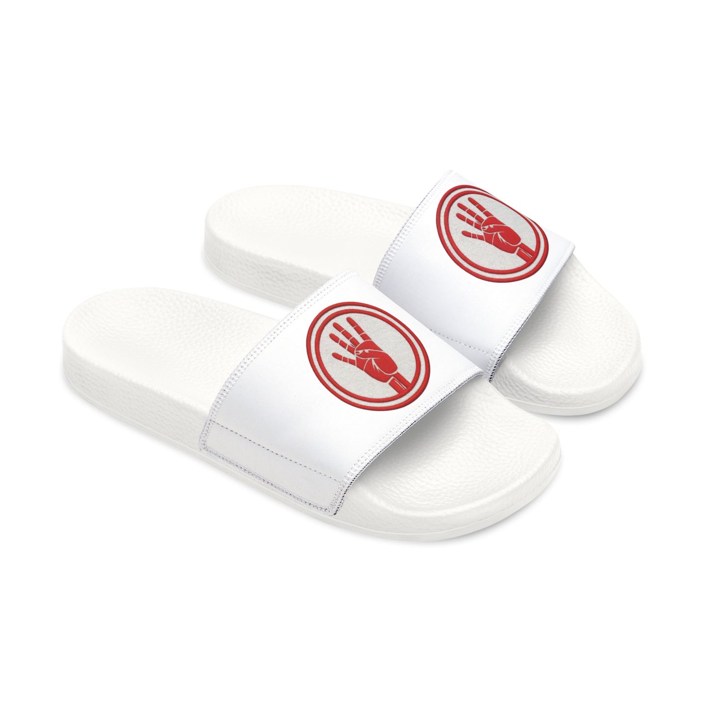 4ever4s Women's Slide Sandals with Red Hand Logo