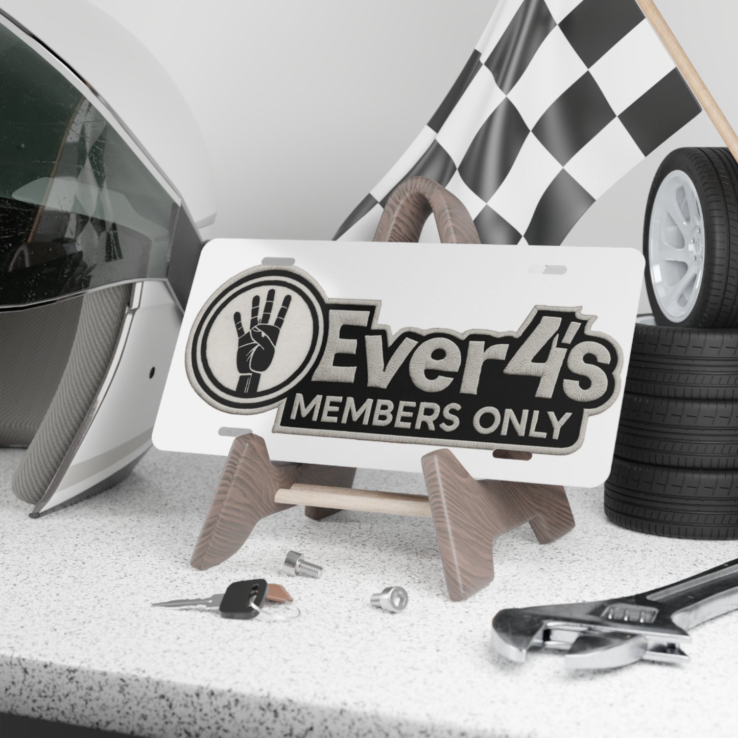 Vanity Plate — "4ever4's Members Only" Aluminum License Plate