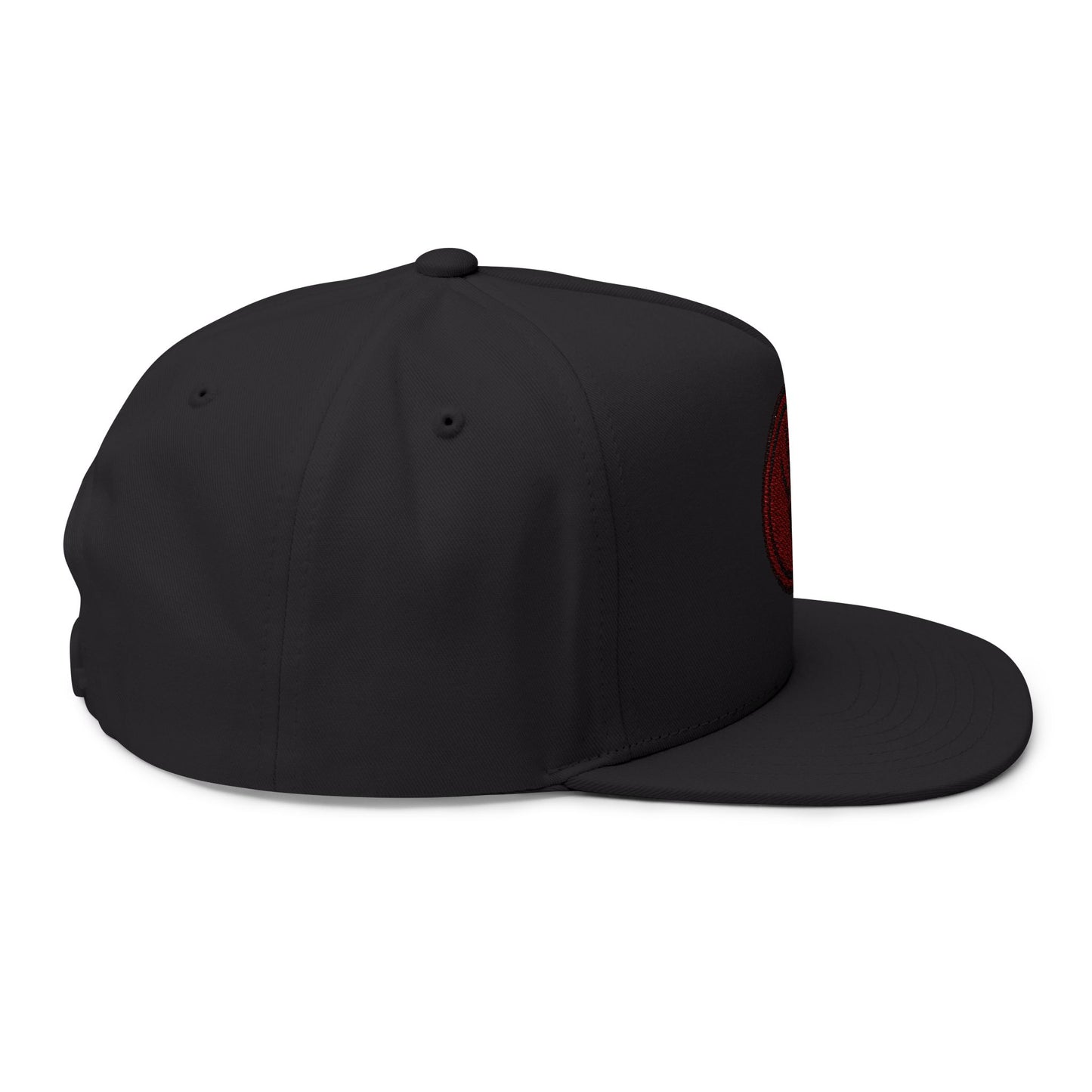 4ever4 Flat Bill Cap — Embroidered Red Peace Hand Patch Snapback