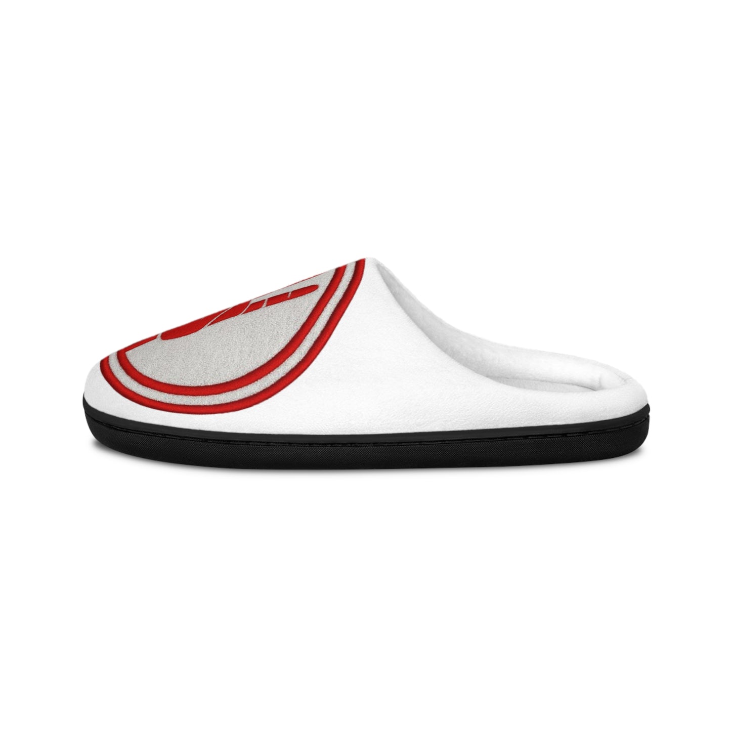 Men's Slippers — Red Hand Sign Indoor Slide | Cozy Lounge Shoes