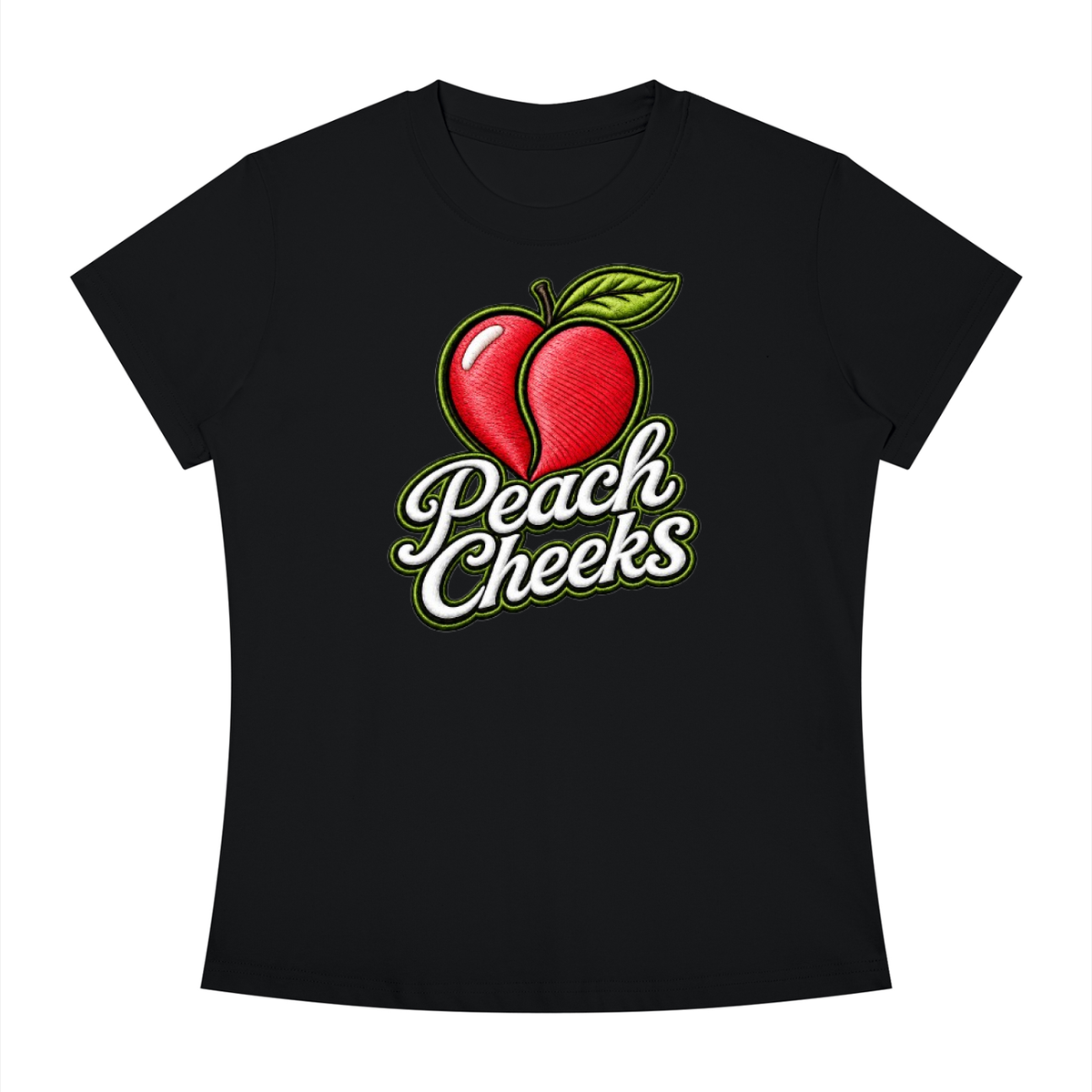 "PEACH CHEEKS " Women's Slim Fit Crewneck T-Shirt