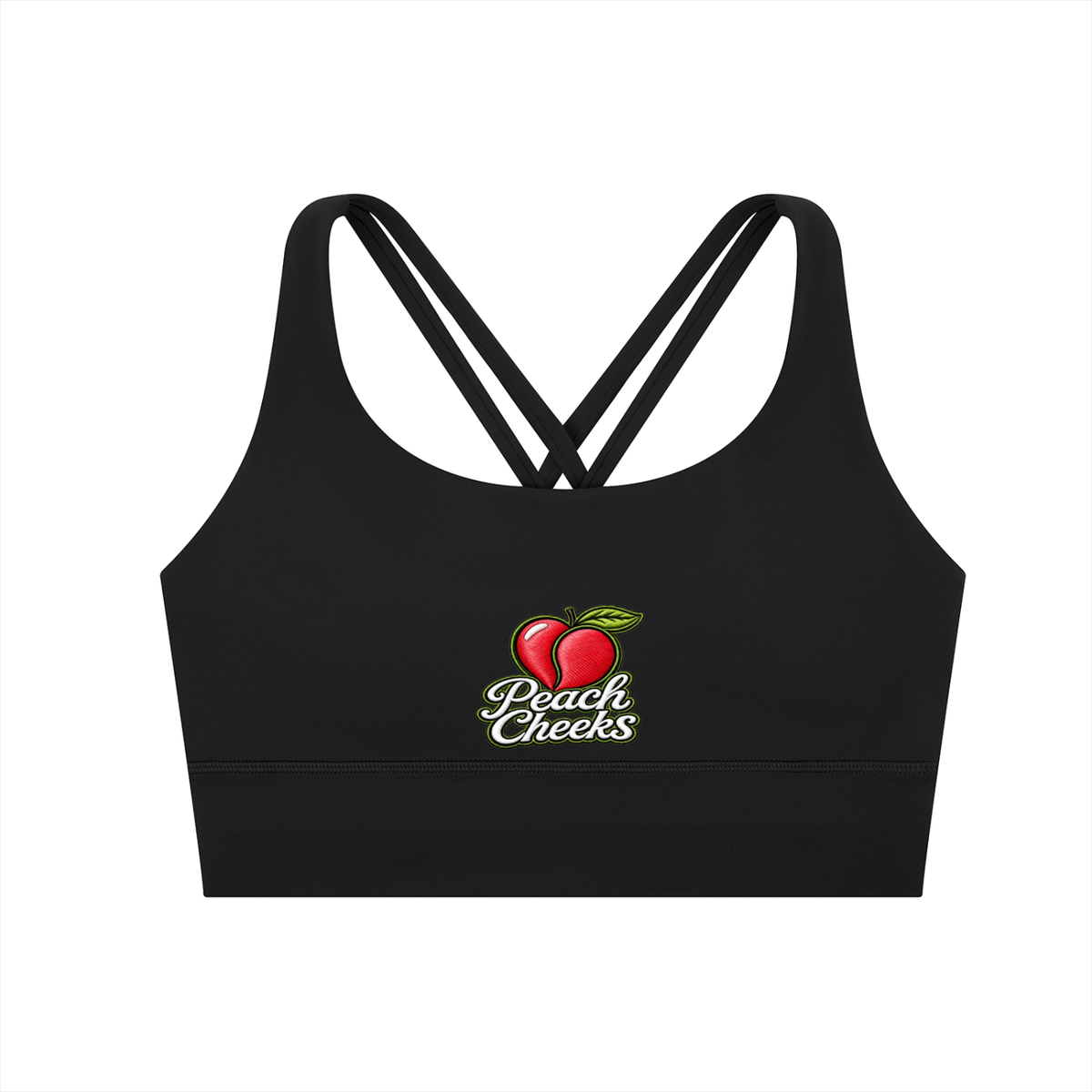 " PEACH CHEEKS " Strappy Criss-Cross Sports Bra