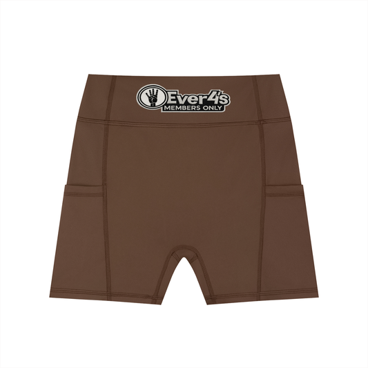 4ever4s Women's High-Waisted Pocket Biker Shorts