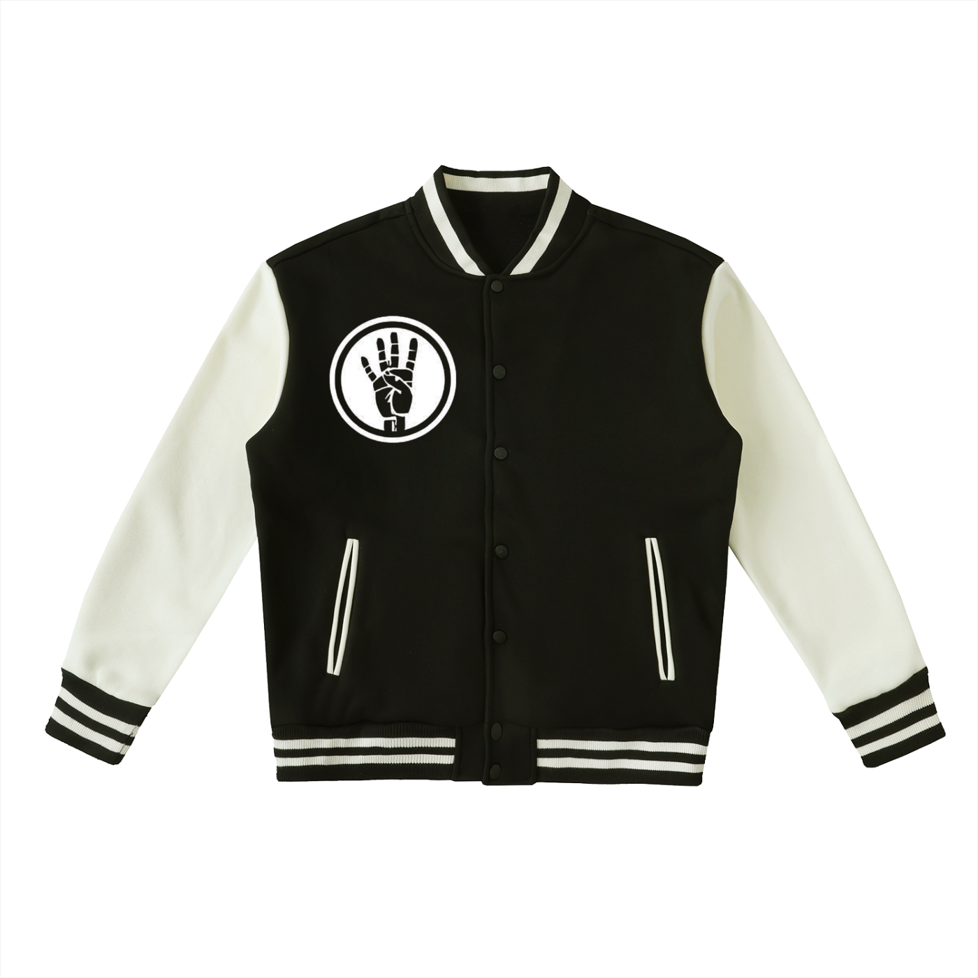 Two-Tone Fleeced Varsity Jacket