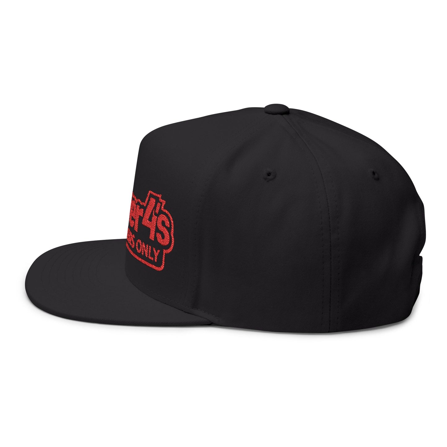 Flat Bill Cap — "4ever4's Members Only" Embroidered Snapback Hat