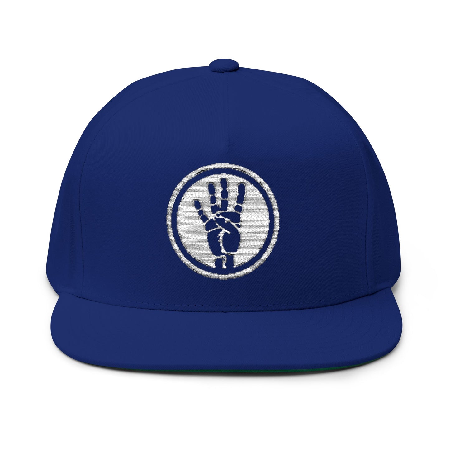Copy of 4ever4s Embroidered Raised Hand Logo Flat Bill Cap — Retro Distressed Snapback Hat