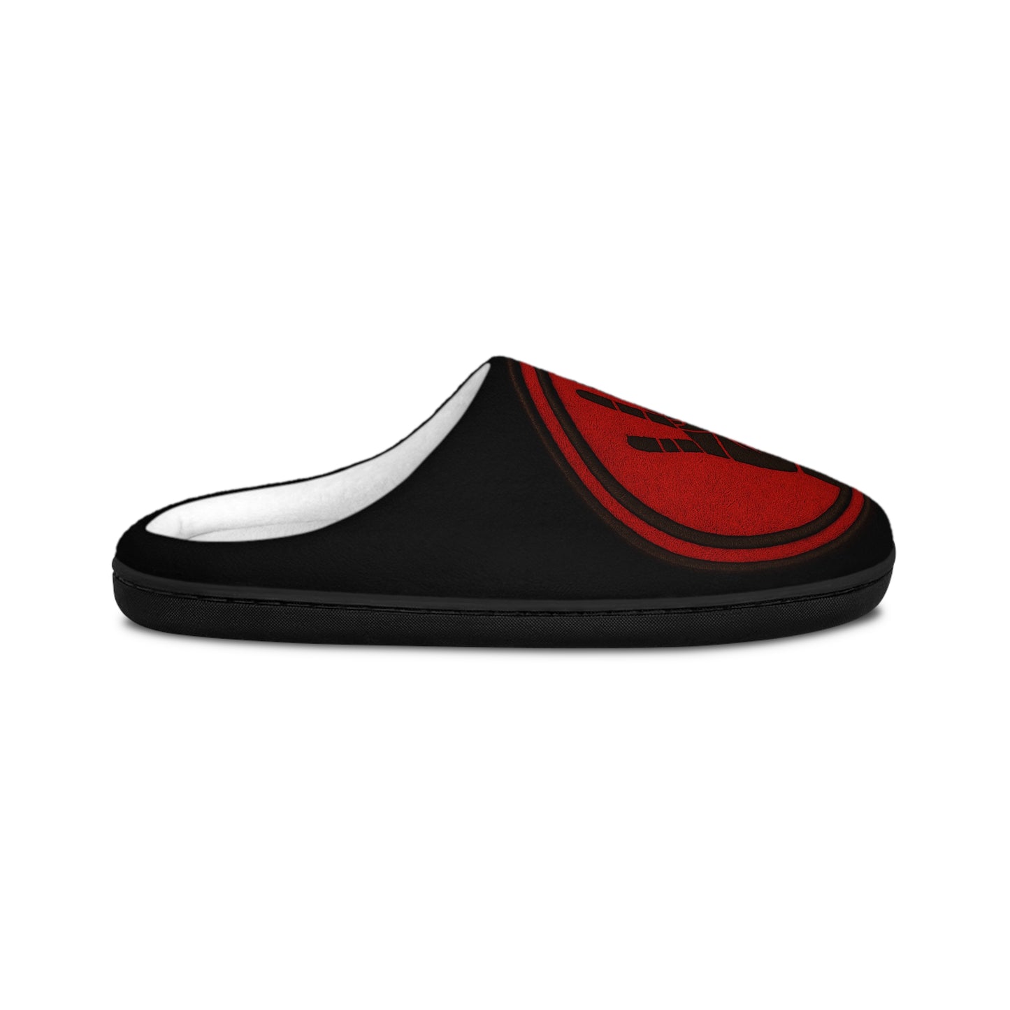 4ever4s Men's Indoor Slippers — Red Hand Emblem Cozy House Shoes
