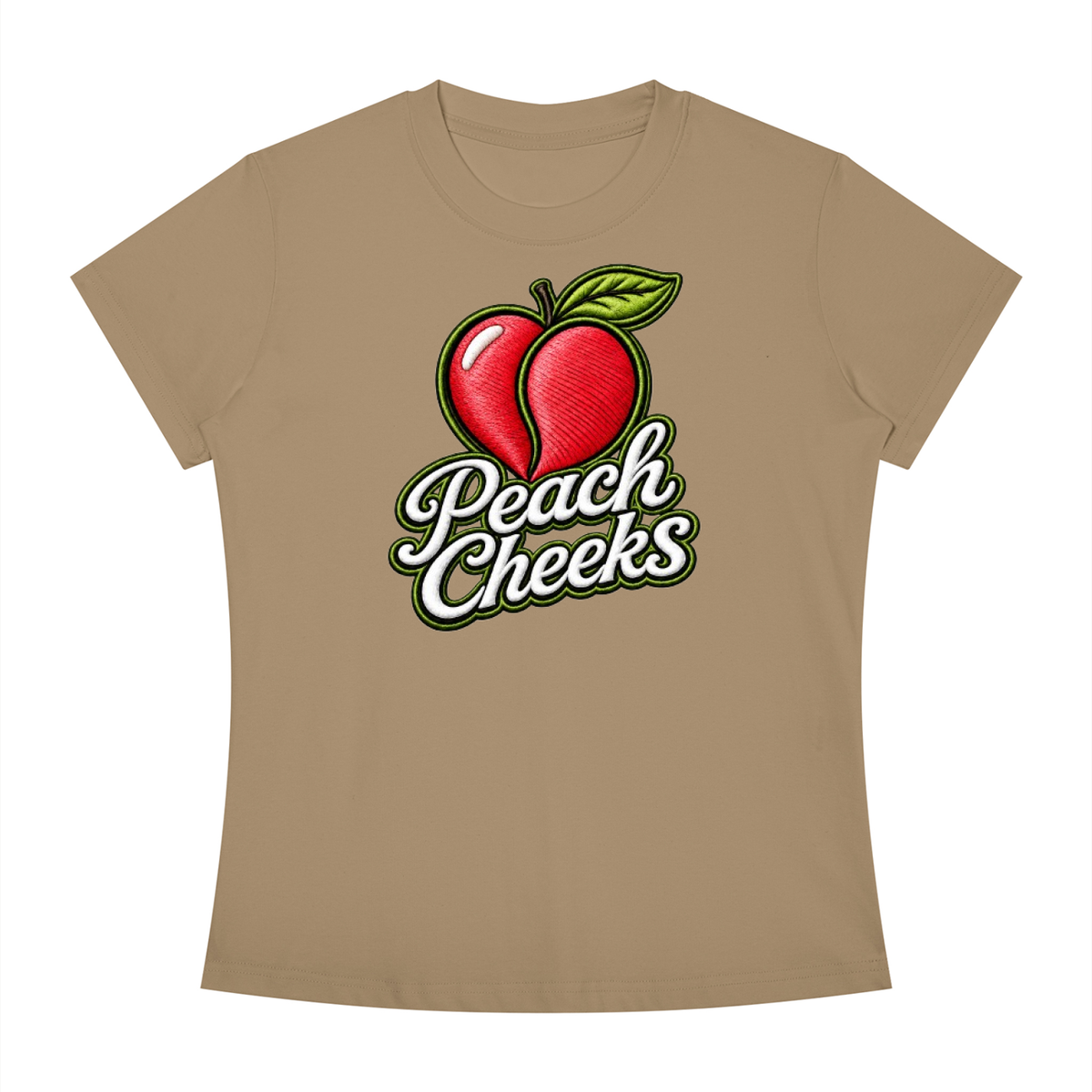 "PEACH CHEEKS " Women's Slim Fit Crewneck T-Shirt