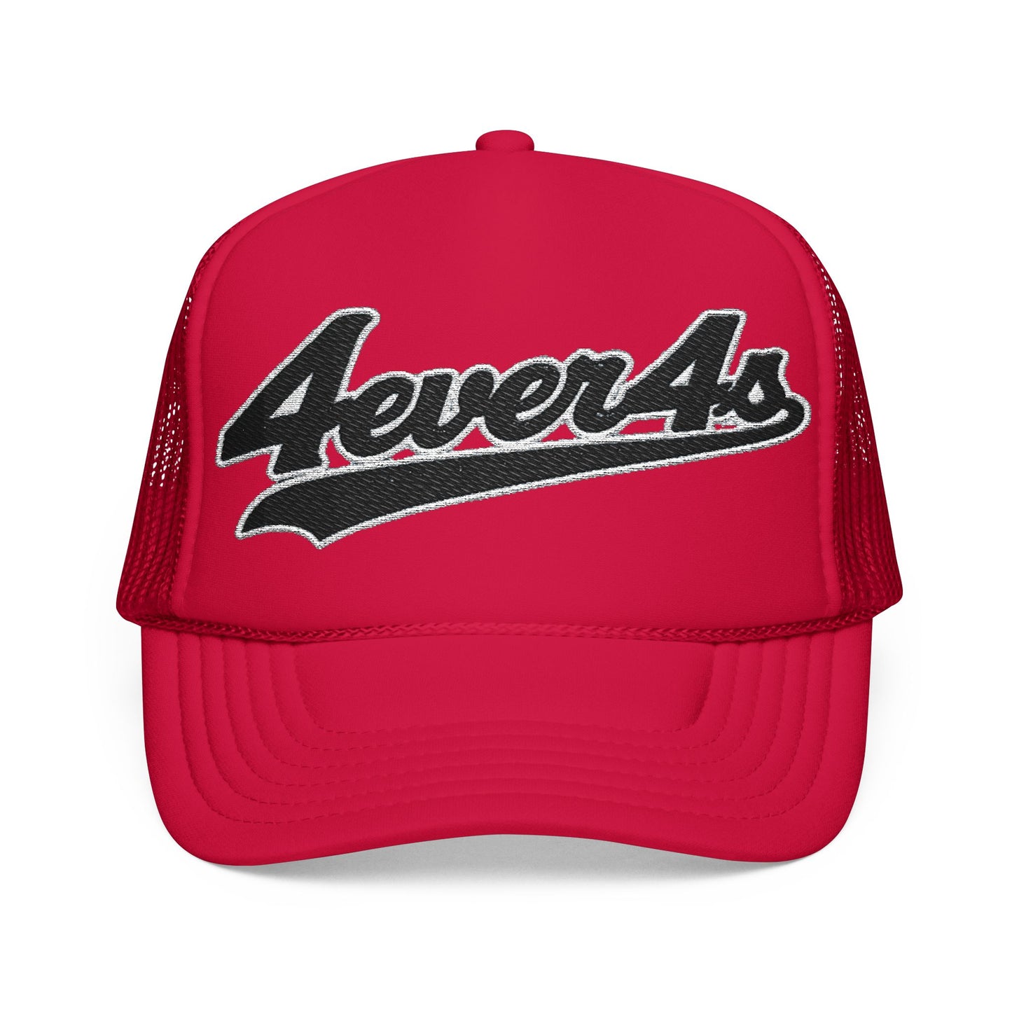 4ever4s Stylish Foam Trucker Hat with Embroidered '4everAs' Design, Perfect for Casual Days, Gifts, Outdoors, and Summer Fun!
