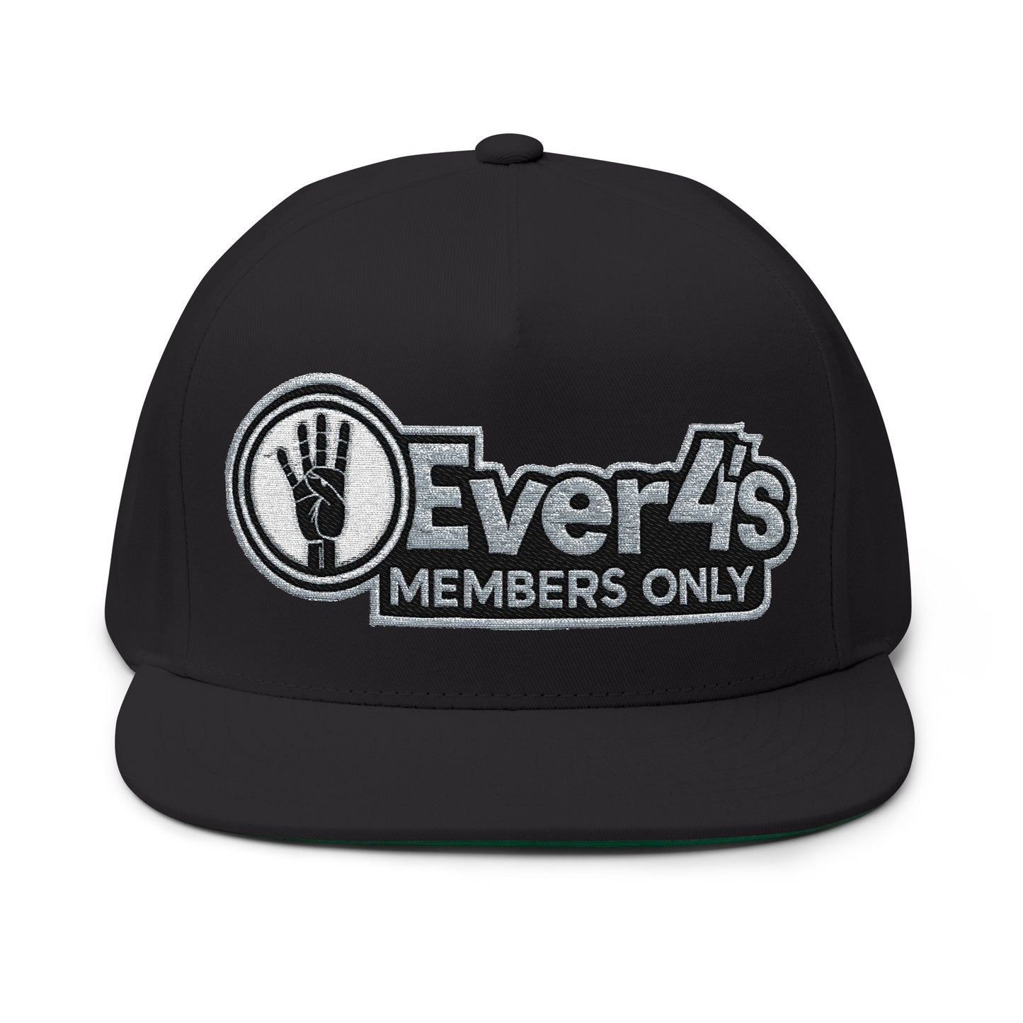 4ever4s Flat Bill Cap — "4Ever4s Members Only" Embroidered Snapback Hat
