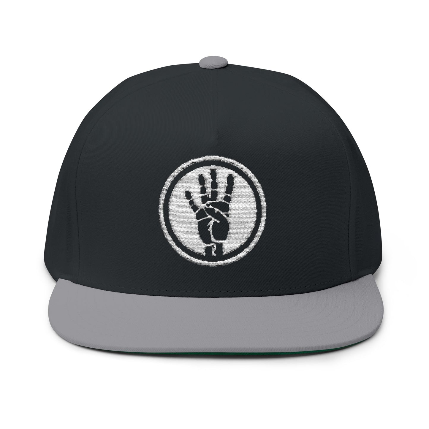 Copy of 4ever4s Embroidered Raised Hand Logo Flat Bill Cap — Retro Distressed Snapback Hat