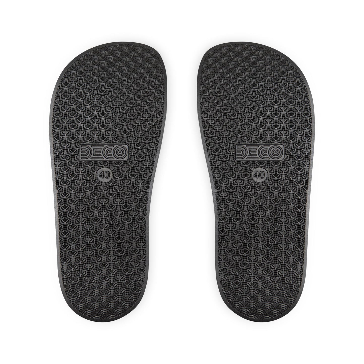 4ever4s Slide Sandals — Men’s Black Strap Slides with Hand Logo