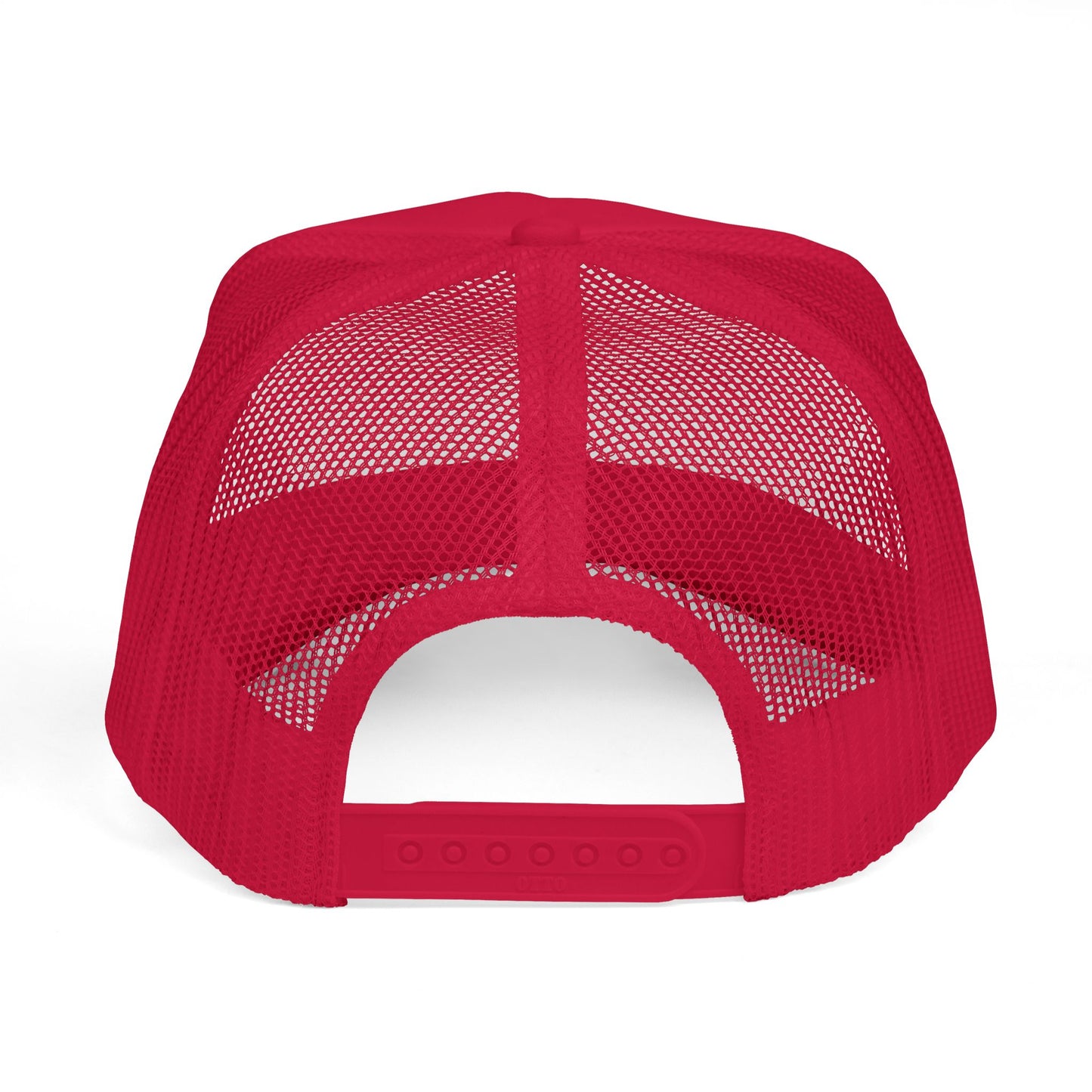 4ever4s Red Trucker Hat with Distressed Four-Finger Hand Embroidery