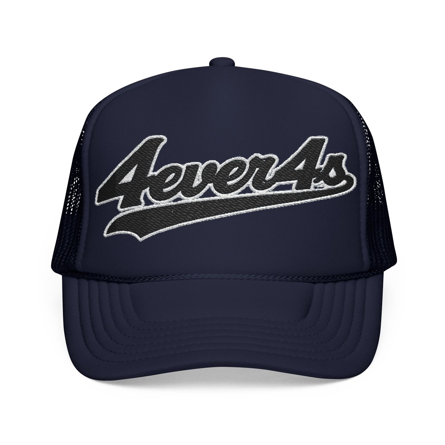 4ever4s Stylish Foam Trucker Hat with Embroidered '4everAs' Design, Perfect for Casual Days, Gifts, Outdoors, and Summer Fun!