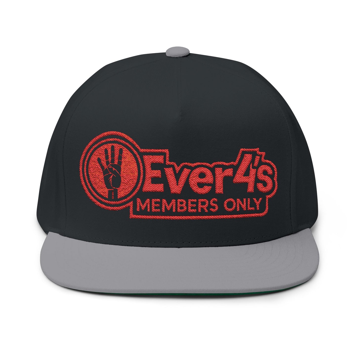 Flat Bill Cap — "4ever4's Members Only" Embroidered Snapback Hat