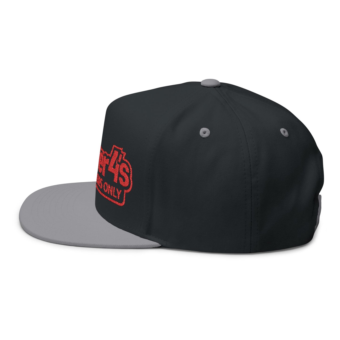 Flat Bill Cap — "4ever4's Members Only" Embroidered Snapback Hat