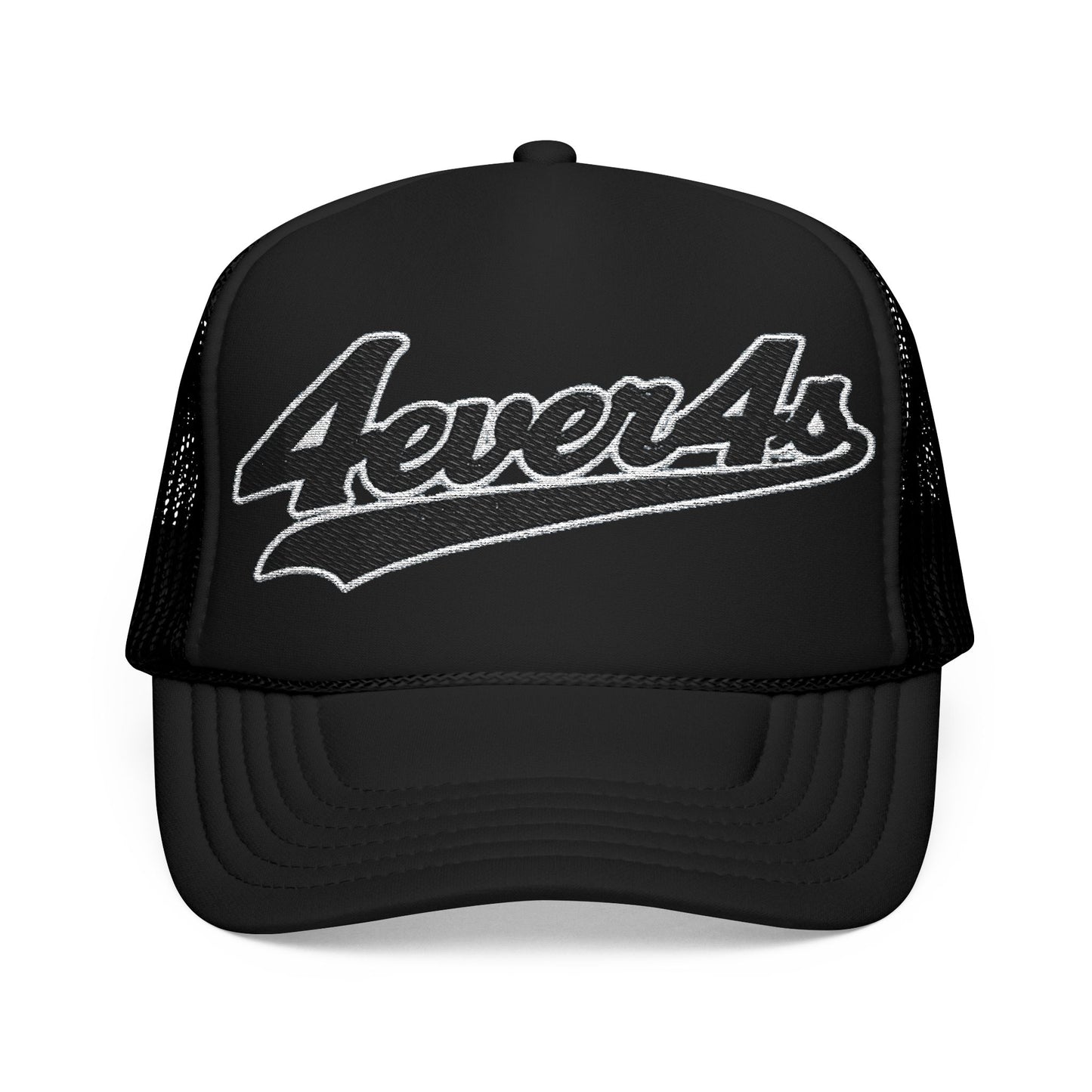 4ever4s Stylish Foam Trucker Hat with Embroidered '4everAs' Design, Perfect for Casual Days, Gifts, Outdoors, and Summer Fun!