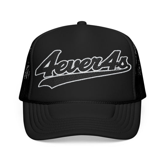 4ever4s Stylish Foam Trucker Hat with Embroidered '4everAs' Design, Perfect for Casual Days, Gifts, Outdoors, and Summer Fun!