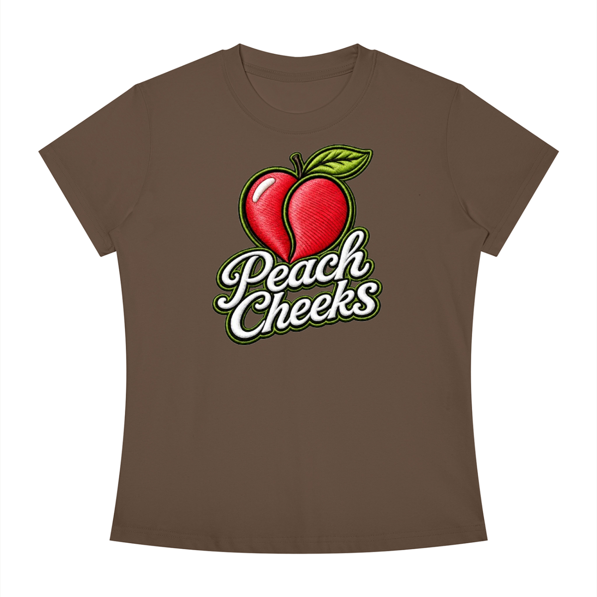 "PEACH CHEEKS " Women's Slim Fit Crewneck T-Shirt