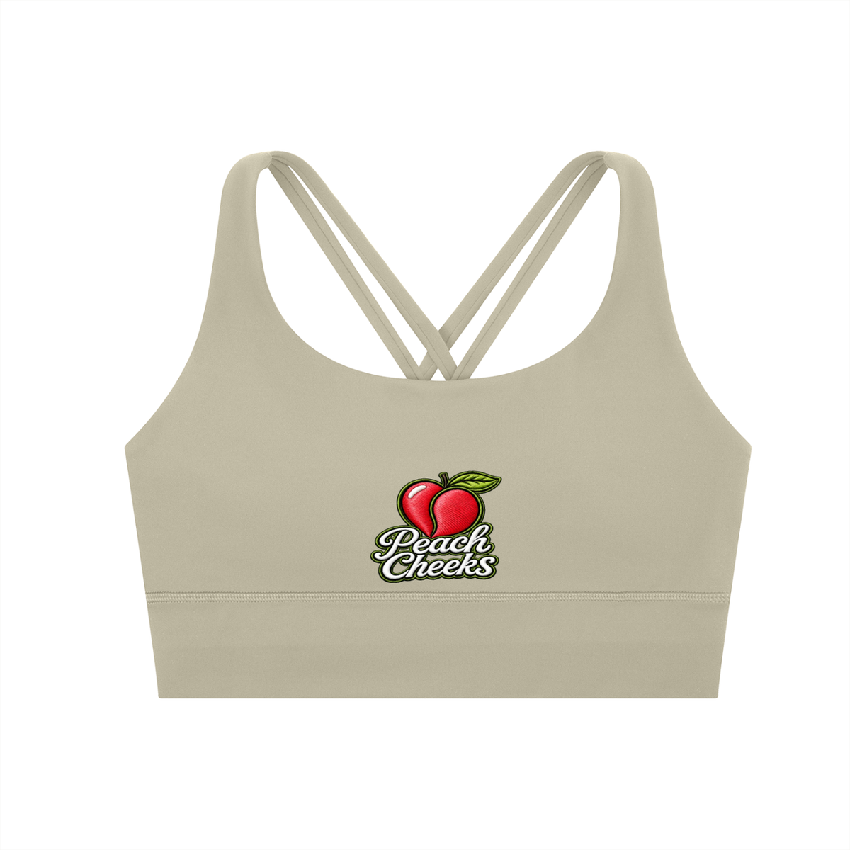 " PEACH CHEEKS " Strappy Criss-Cross Sports Bra