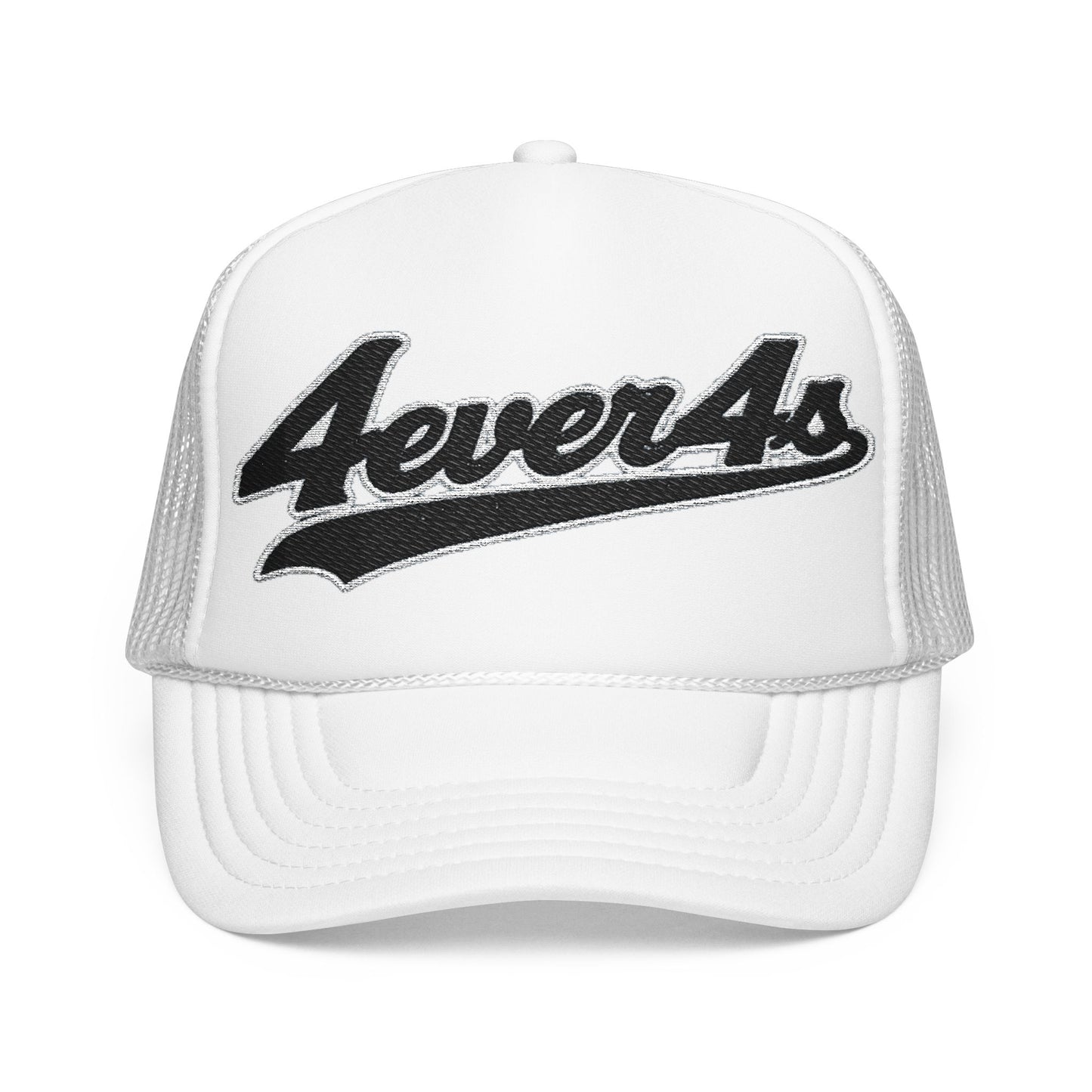 4ever4s Stylish Foam Trucker Hat with Embroidered '4everAs' Design, Perfect for Casual Days, Gifts, Outdoors, and Summer Fun!