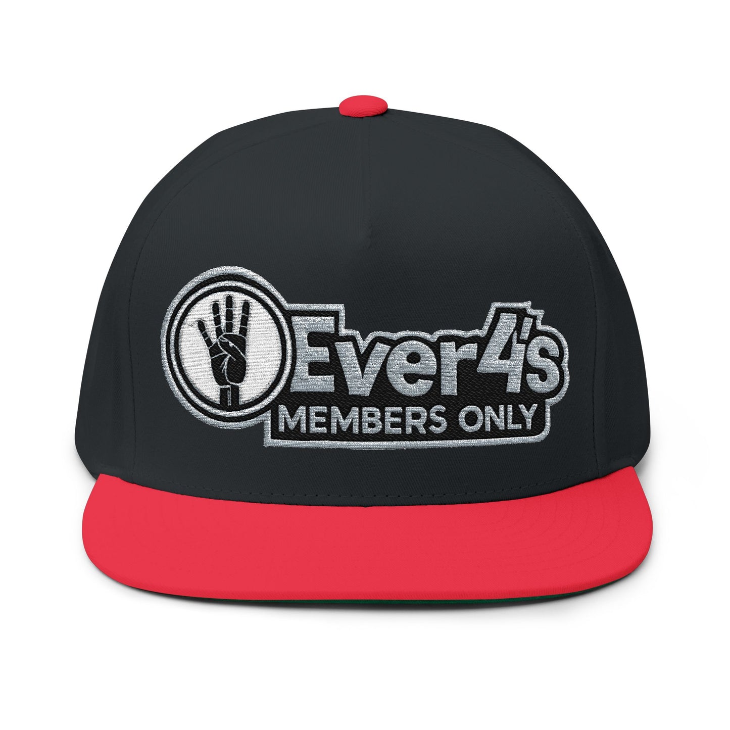 4ever4s Flat Bill Cap — "4Ever4s Members Only" Embroidered Snapback Hat