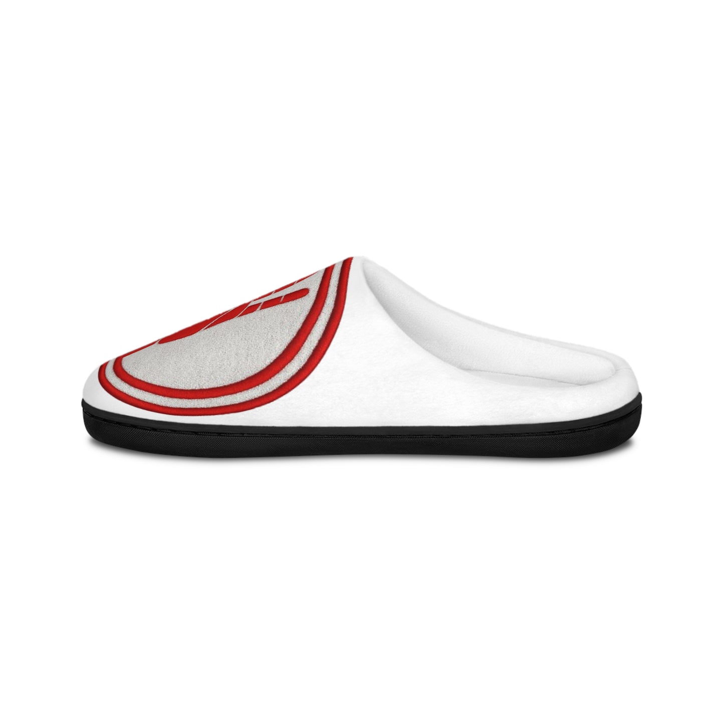 Men's Slippers — Red Hand Sign Indoor Slide | Cozy Lounge Shoes