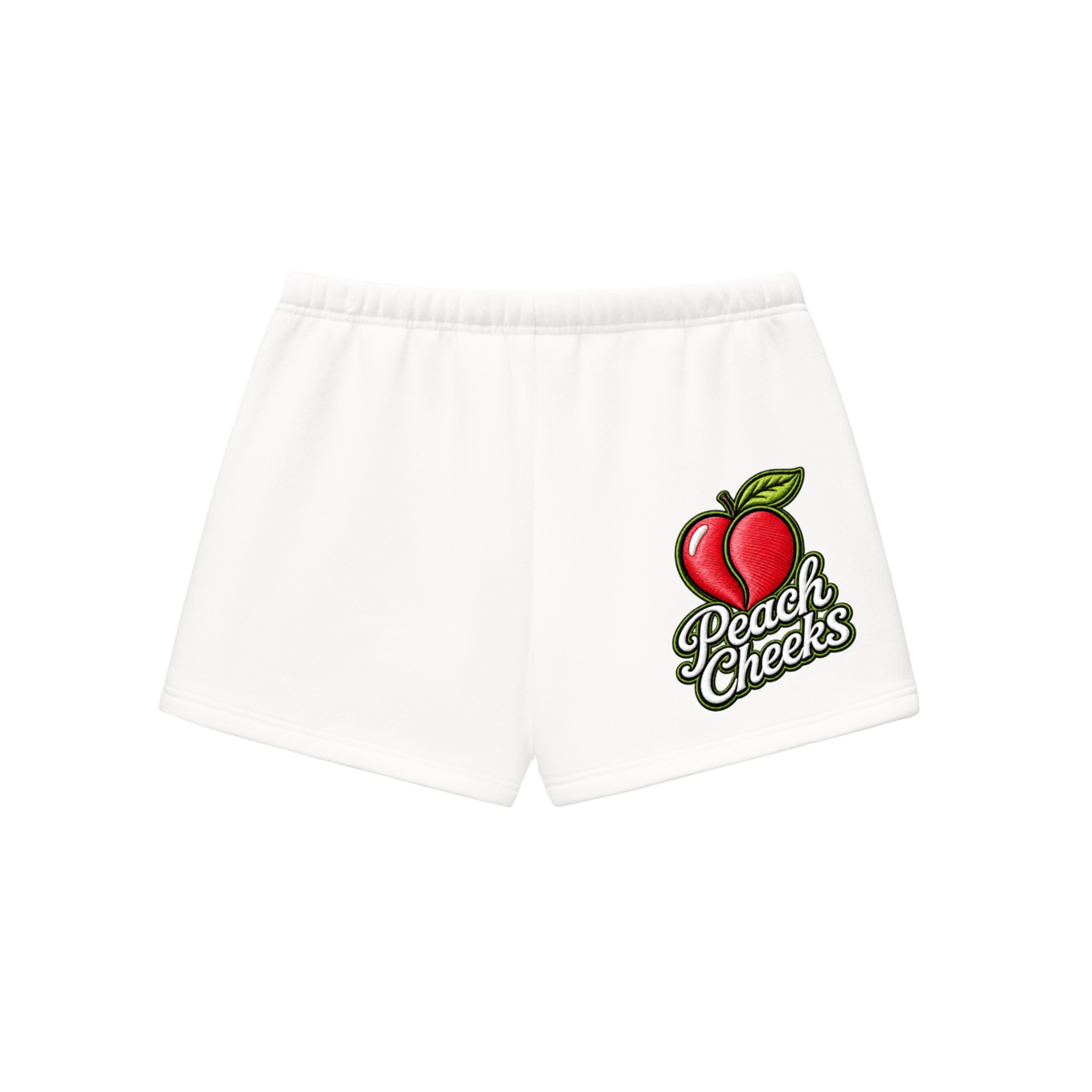 'PEACH CHEEKS "Essential Fleece Drawstring Sweatshorts,"