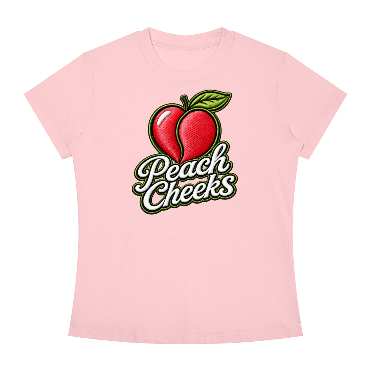 "PEACH CHEEKS " Women's Slim Fit Crewneck T-Shirt