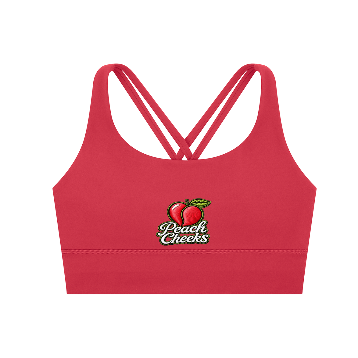 " PEACH CHEEKS " Strappy Criss-Cross Sports Bra