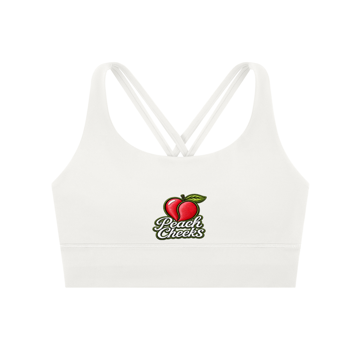 " PEACH CHEEKS " Strappy Criss-Cross Sports Bra