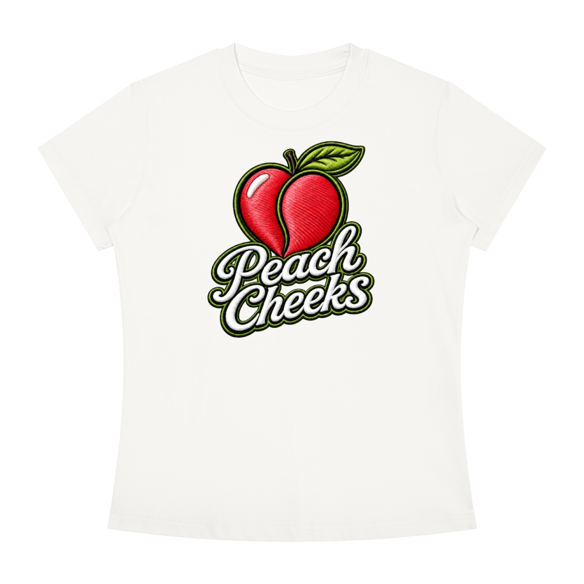 "PEACH CHEEKS " Women's Slim Fit Crewneck T-Shirt