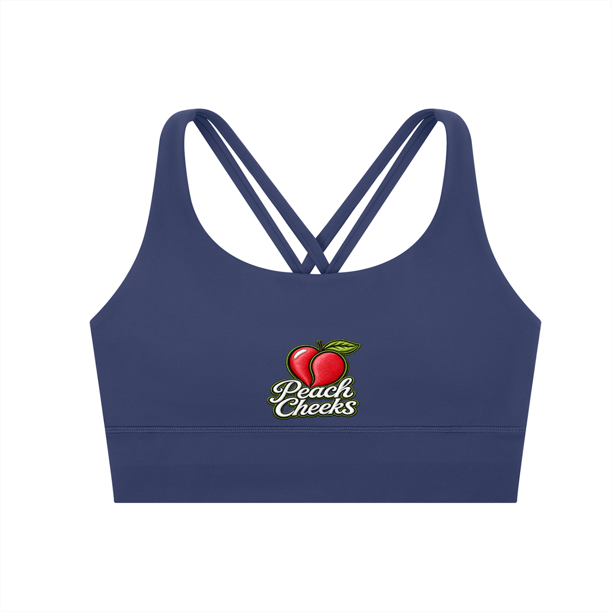 " PEACH CHEEKS " Strappy Criss-Cross Sports Bra