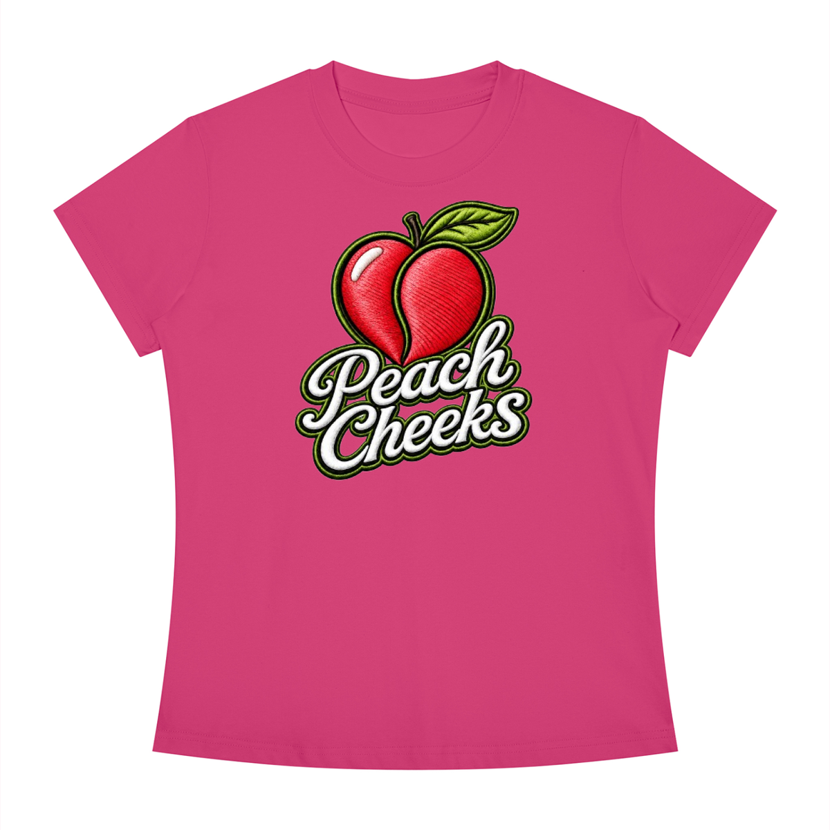 "PEACH CHEEKS " Women's Slim Fit Crewneck T-Shirt