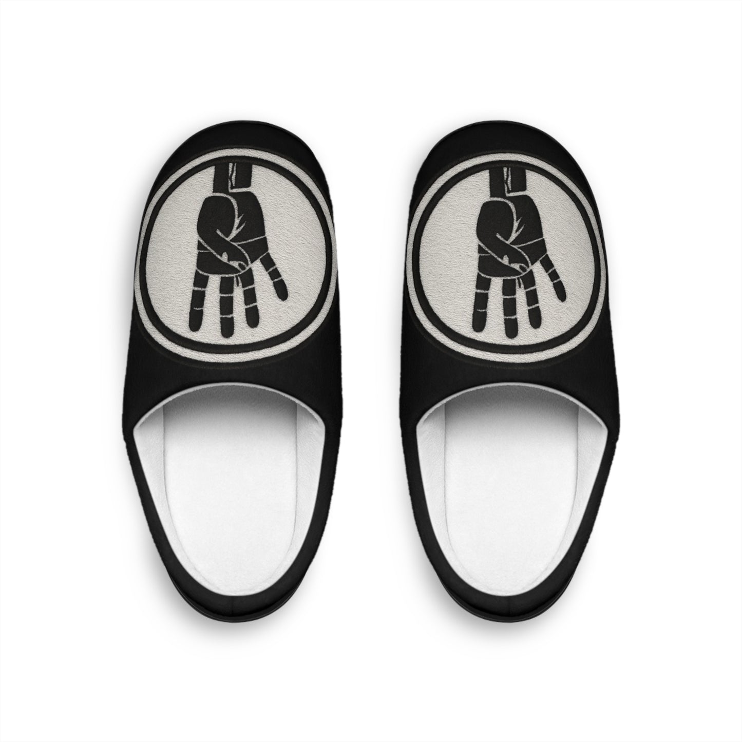 4ever4 Hand Signal Indoor Slippers — Women’s Cozy Black Slip-On