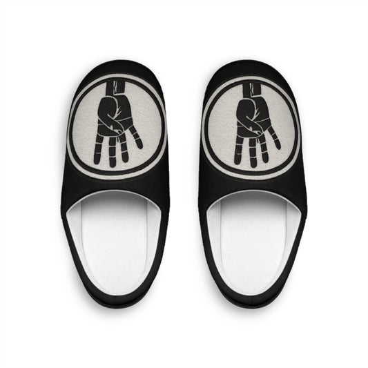 4ever4 Hand Signal Indoor Slippers — Women’s Cozy Black Slip-On