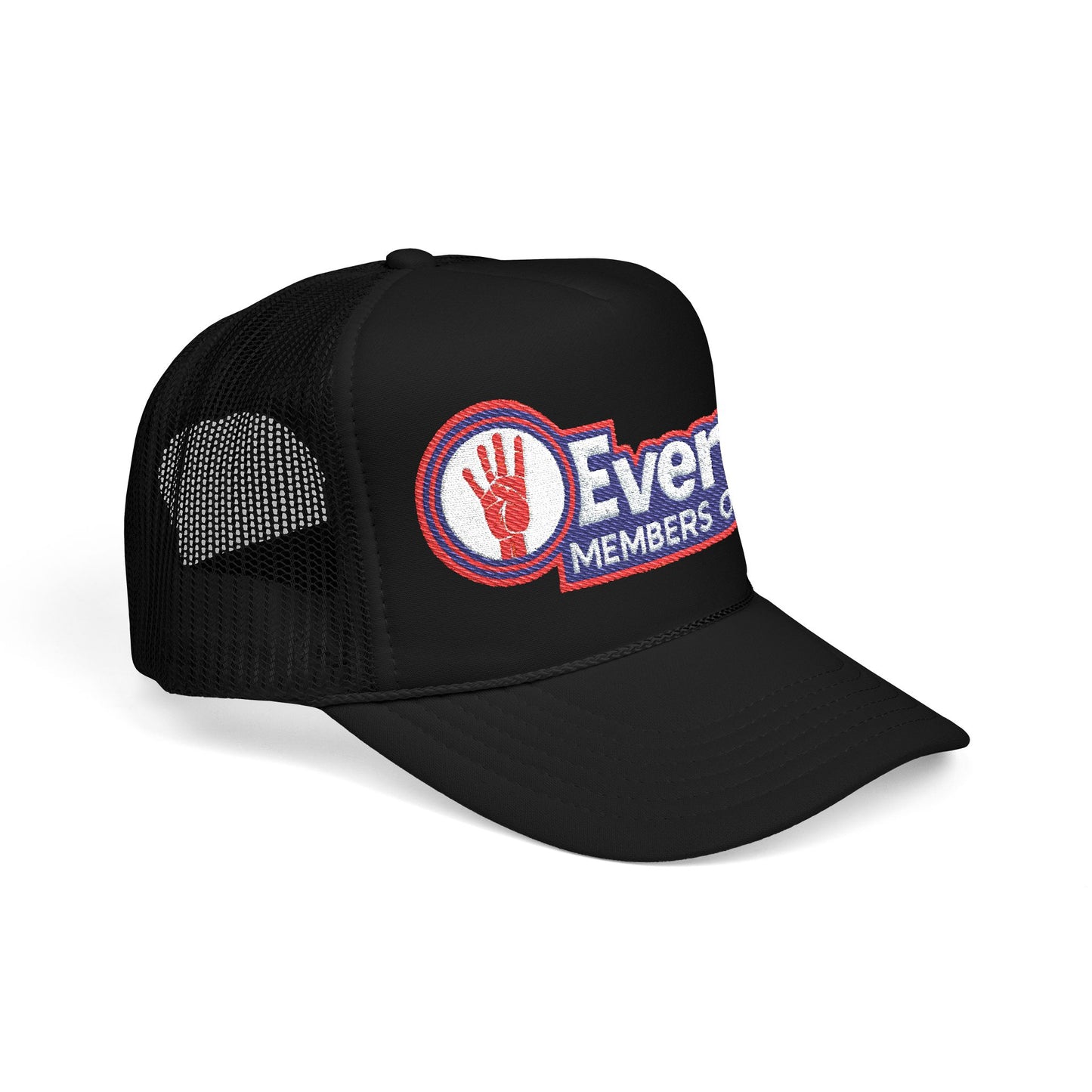Members Only 4ever4s Foam Trucker Hat — "Ever4's Members Only" Embroidered Red Mesh Cap