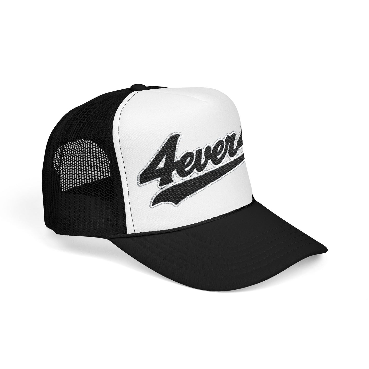 4ever4s Stylish Foam Trucker Hat with Embroidered '4everAs' Design, Perfect for Casual Days, Gifts, Outdoors, and Summer Fun!