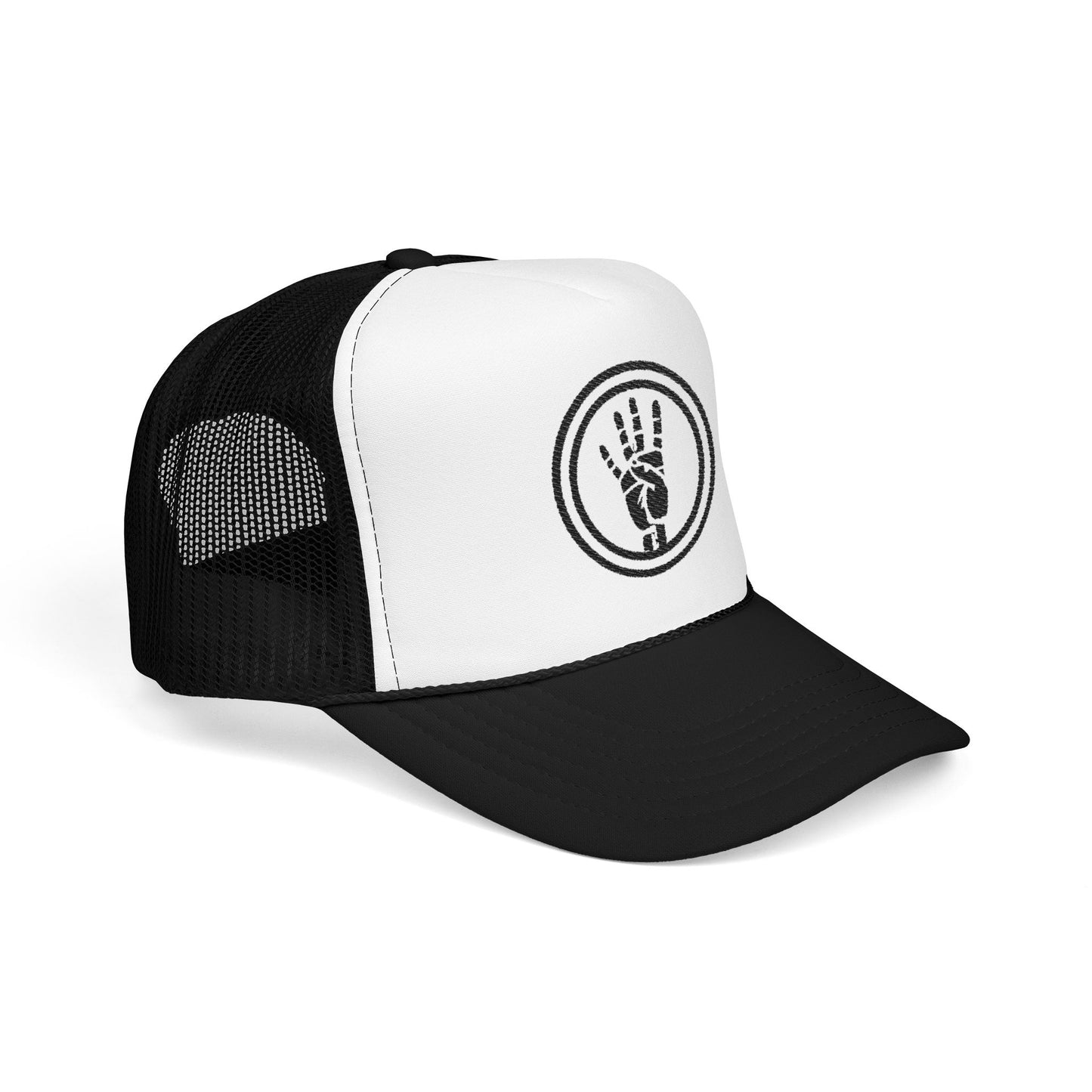 4ever4s 2Vintage Style Foam Trucker Hat with Hand Design