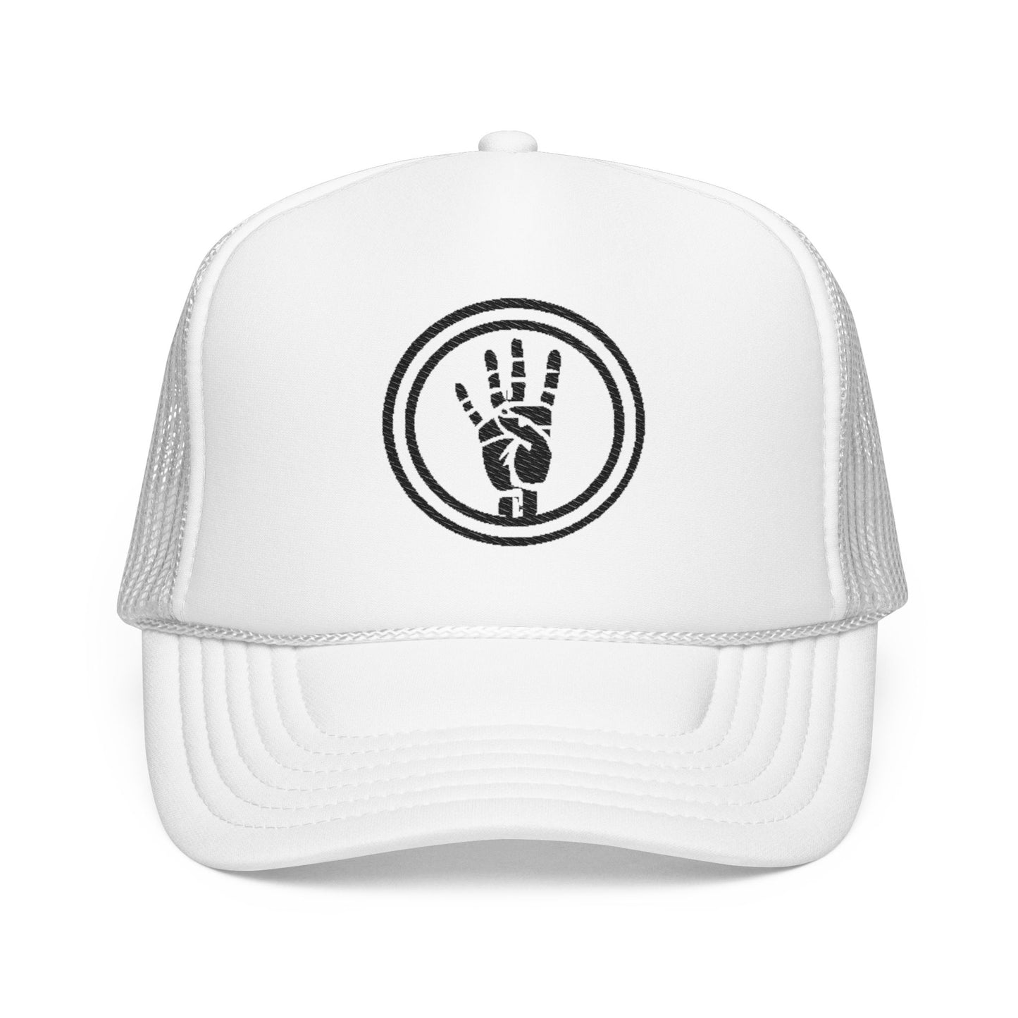 4ever4s 2Vintage Style Foam Trucker Hat with Hand Design