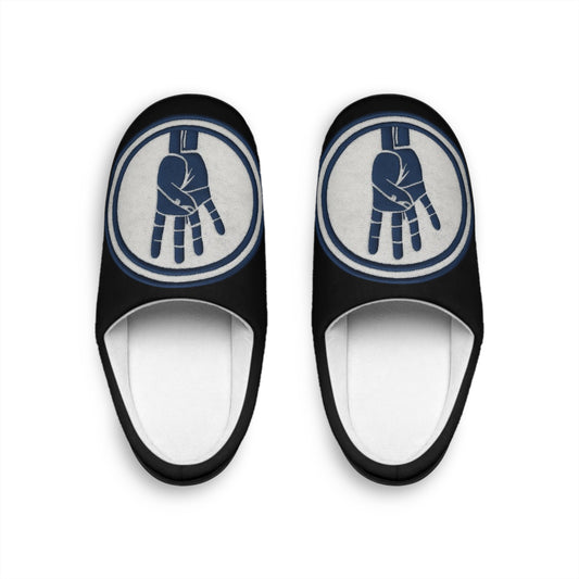 4ever4s Men's Indoor Slippers — Retro Hand Signal Logo Cozy Slide