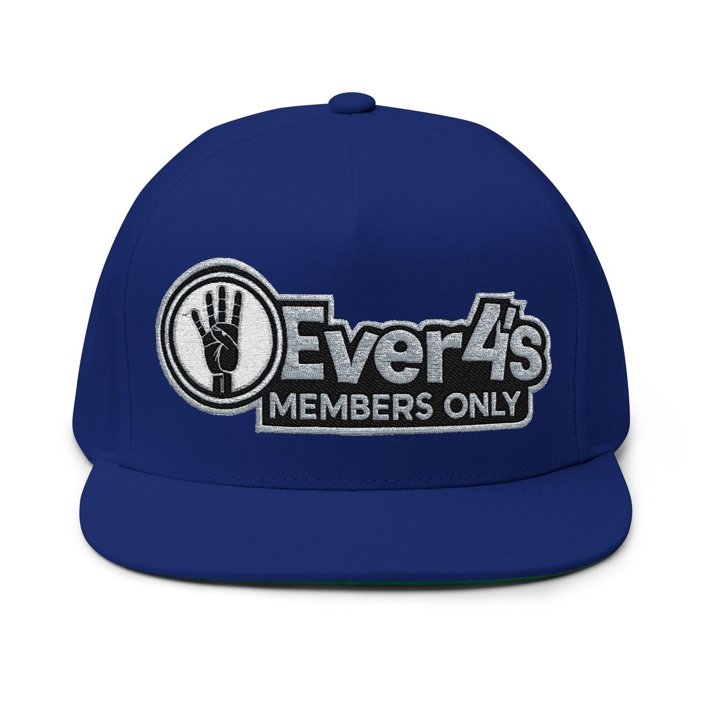 4ever4s Flat Bill Cap — "4Ever4s Members Only" Embroidered Snapback Hat