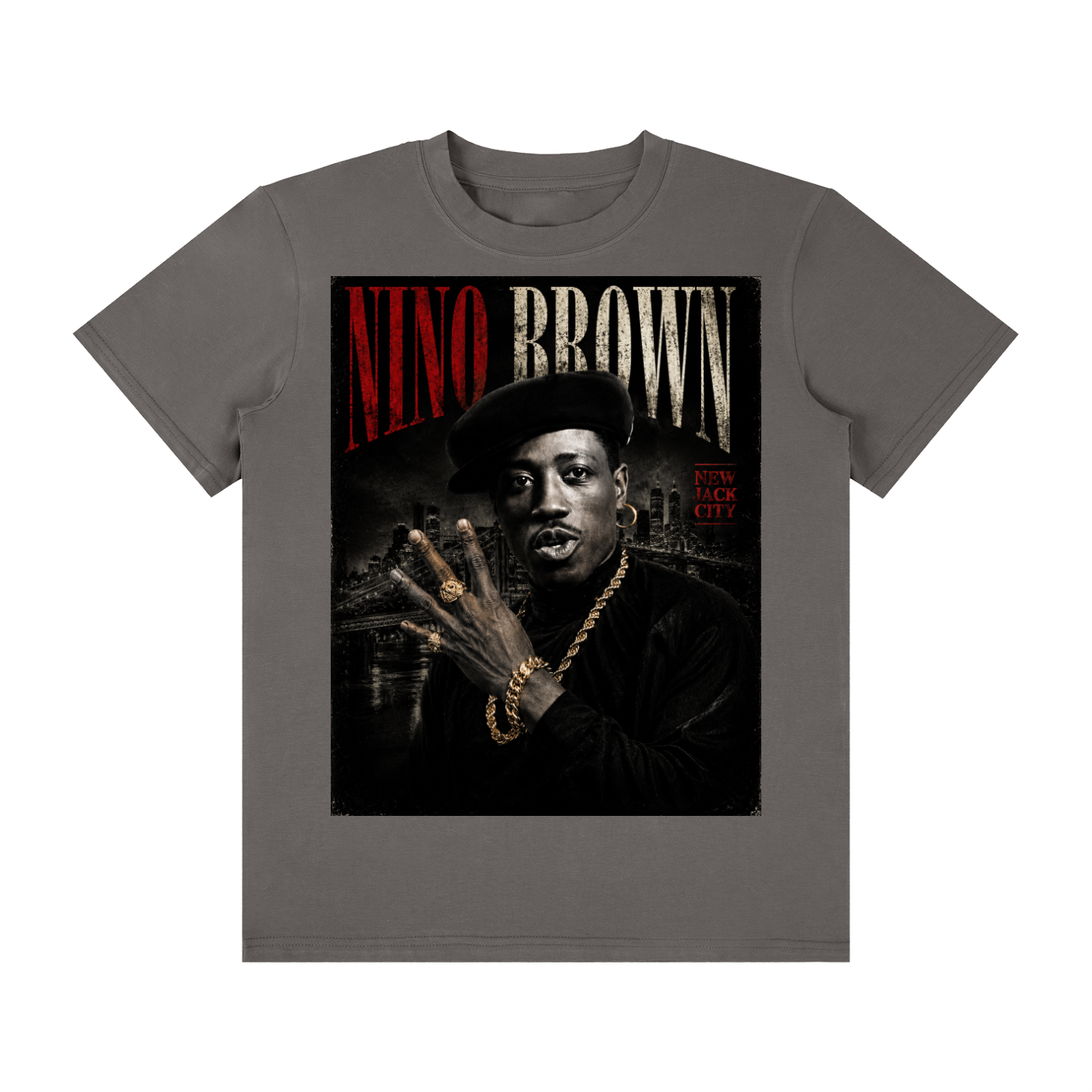 Nino Brown Unisex Classic Crew Neck Cotton T-Shirt