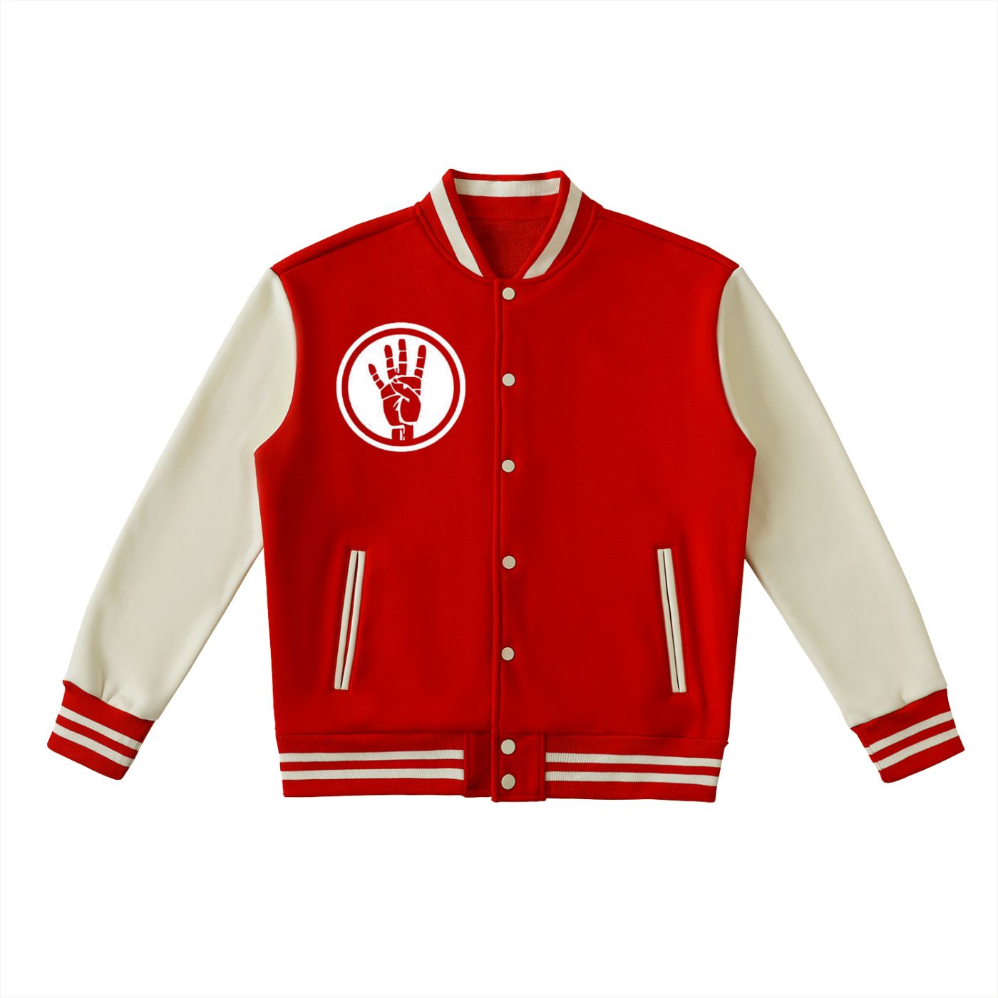 Two-Tone Fleeced Varsity Jacket