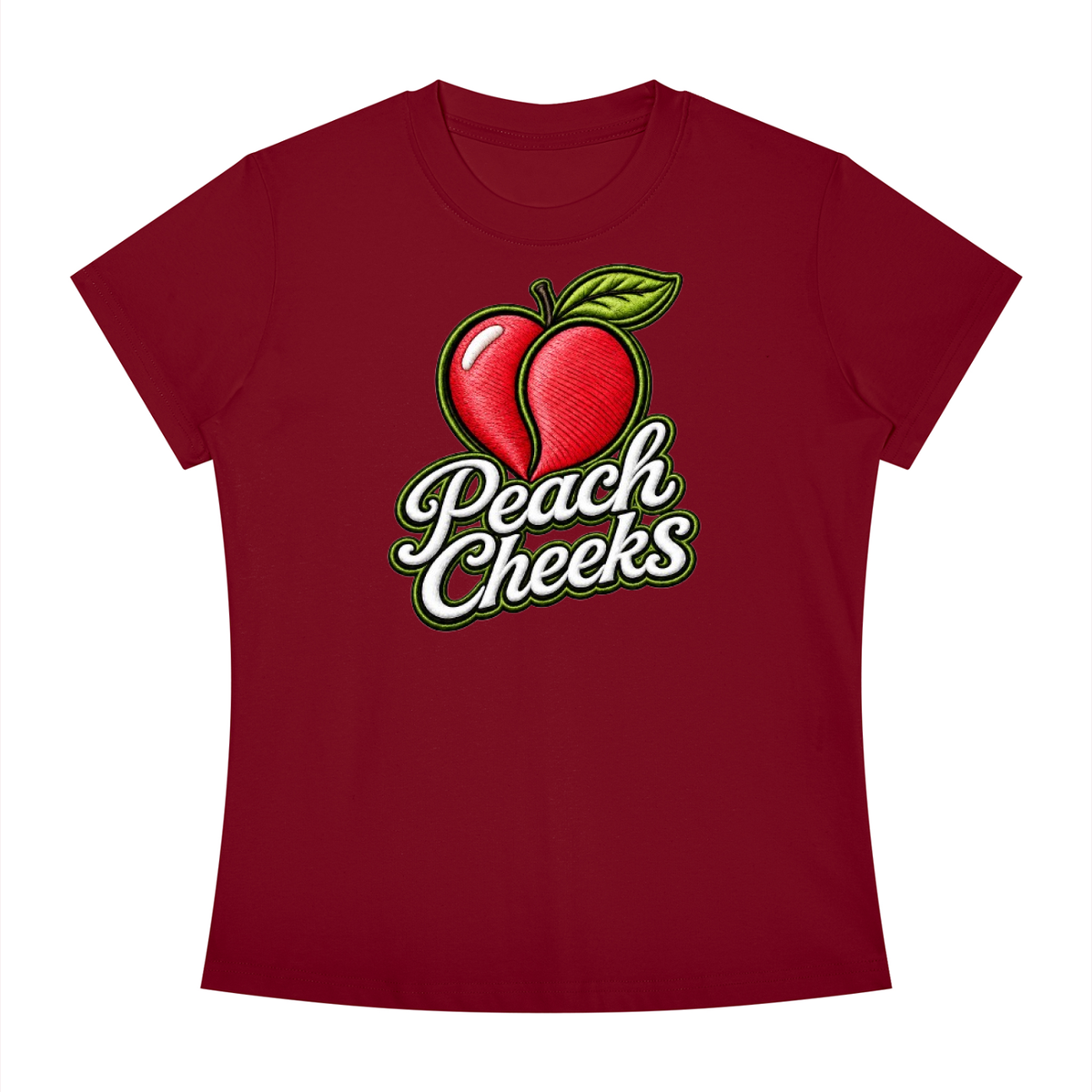 "PEACH CHEEKS " Women's Slim Fit Crewneck T-Shirt
