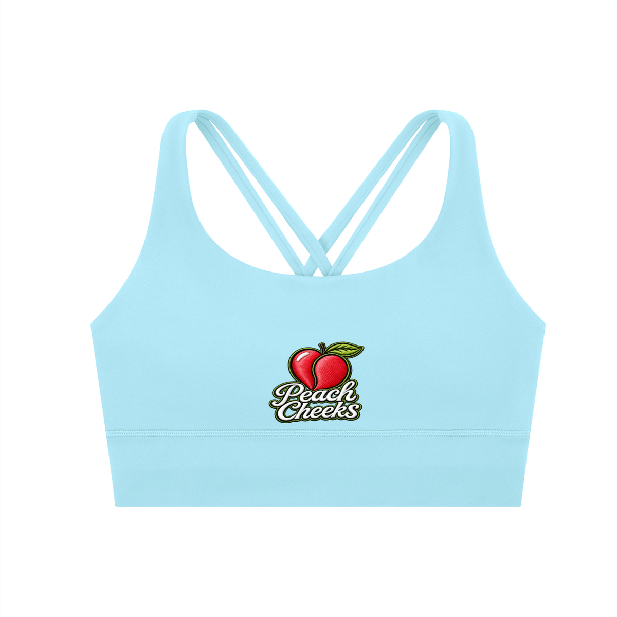 " PEACH CHEEKS " Strappy Criss-Cross Sports Bra