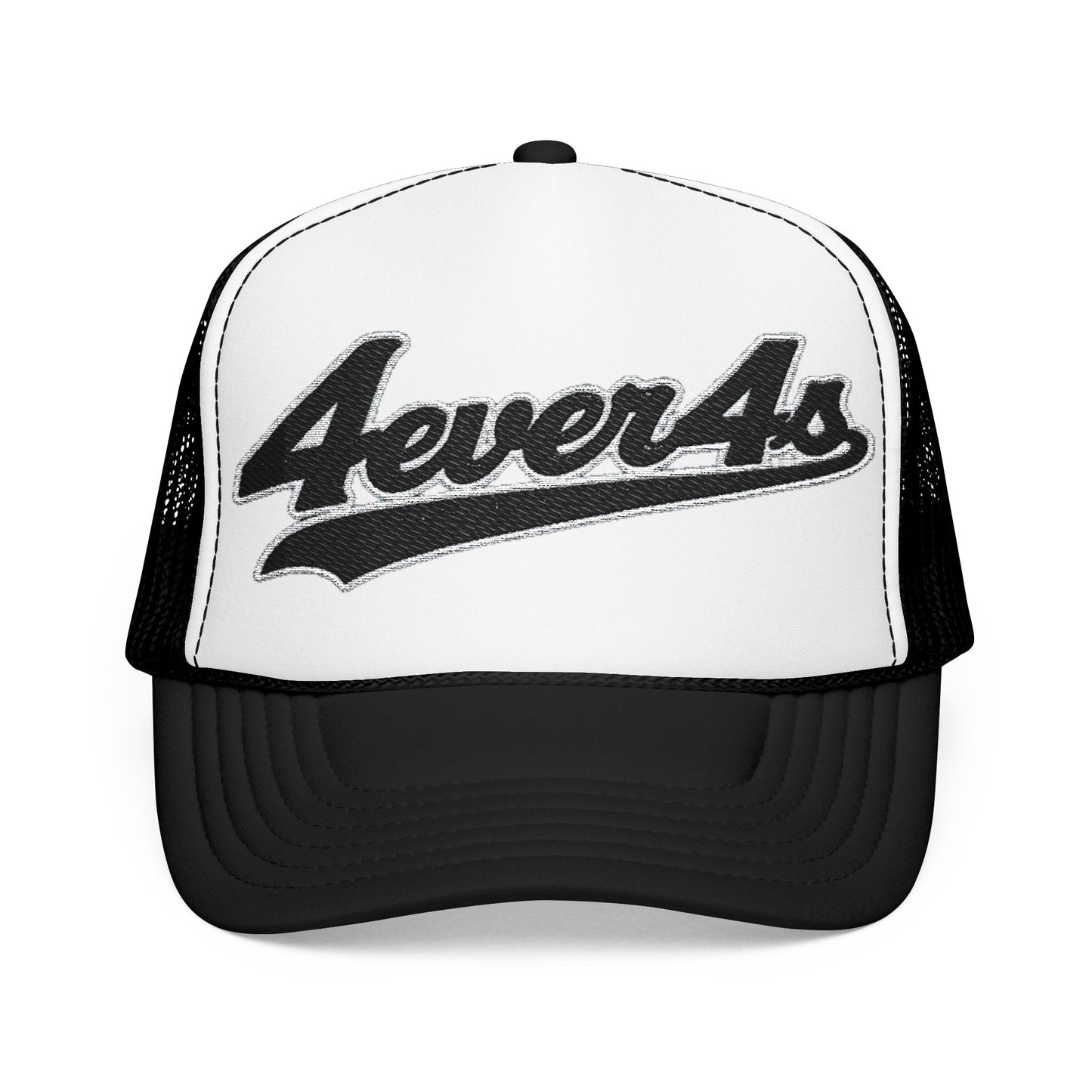4ever4s Stylish Foam Trucker Hat with Embroidered '4everAs' Design, Perfect for Casual Days, Gifts, Outdoors, and Summer Fun!