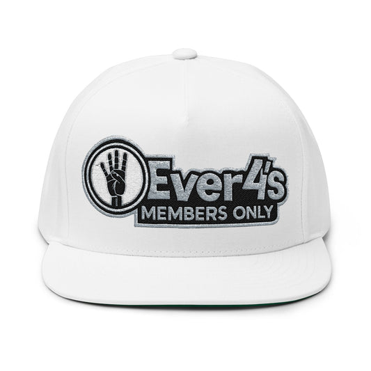4ever4s Flat Bill Cap — "4Ever4s Members Only" Embroidered Snapback Hat