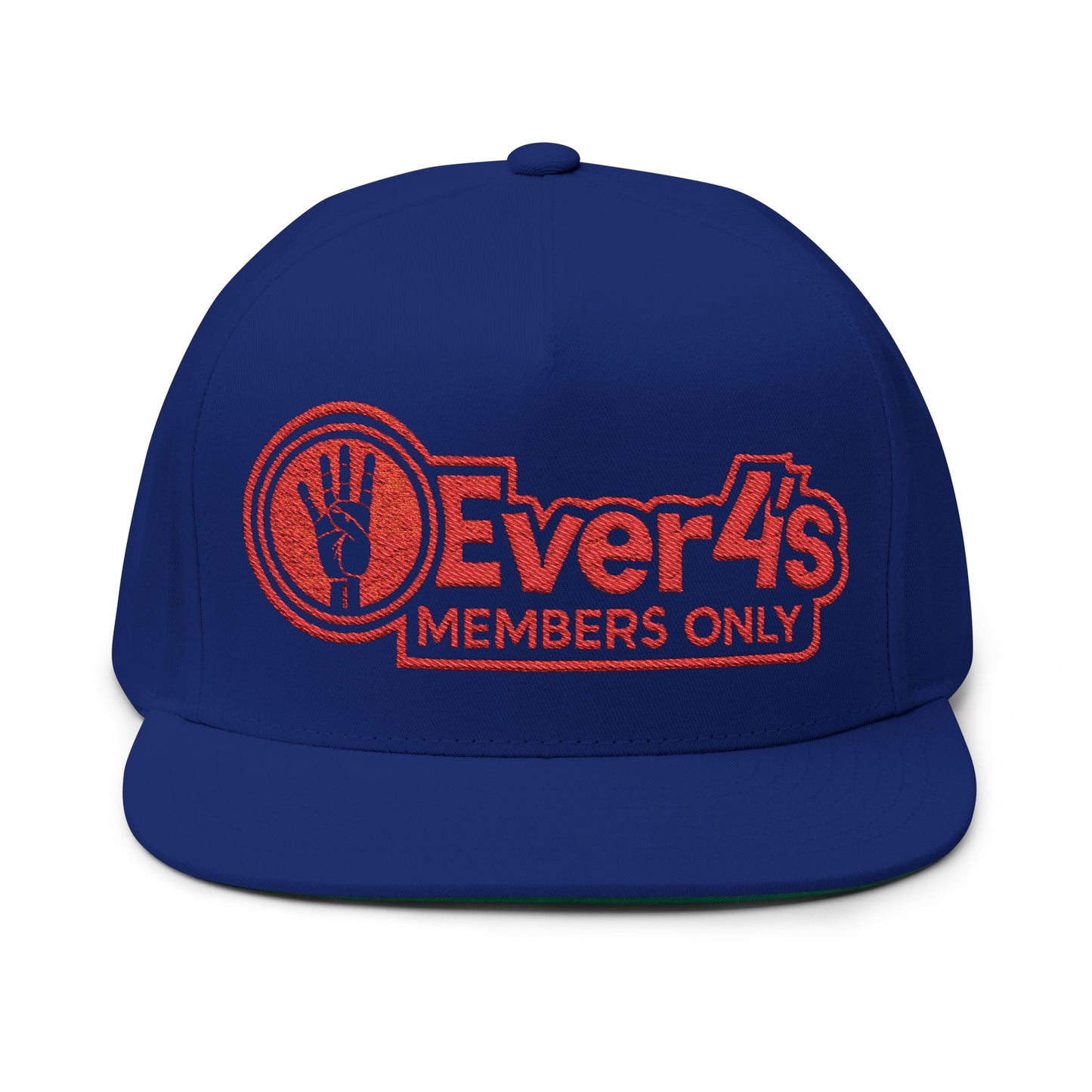 Flat Bill Cap — "4ever4's Members Only" Embroidered Snapback Hat
