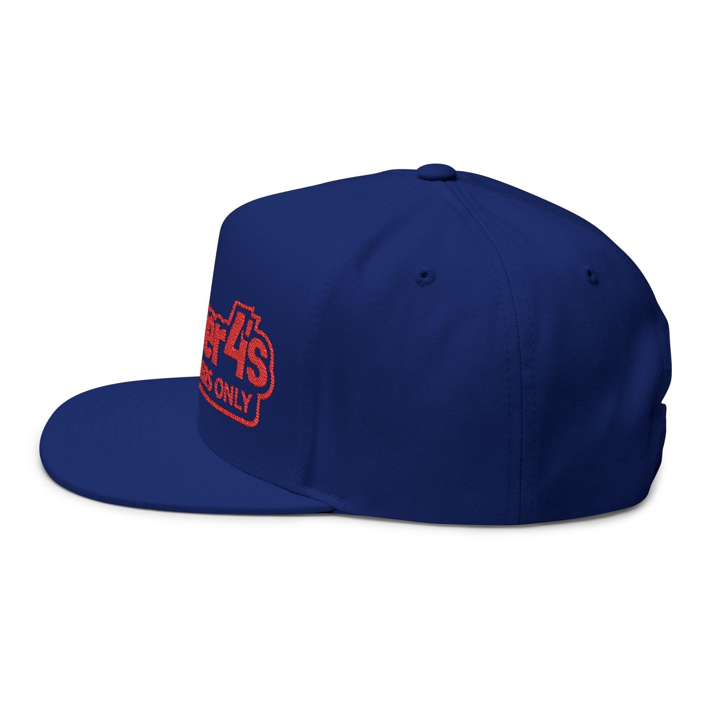 Flat Bill Cap — "4ever4's Members Only" Embroidered Snapback Hat